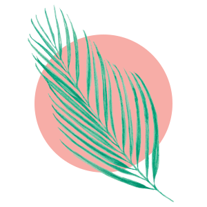 Palmier dans un cercle rose