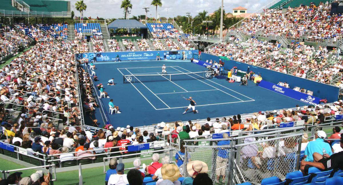 Tennisplatz bei den Delray Beach Open