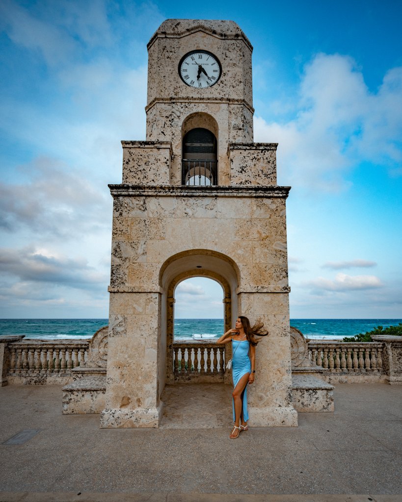 The clock tower in Palm Beach