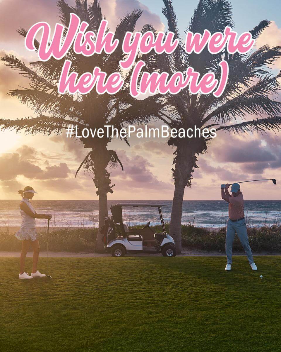 Liebe zum Golfen im Palm Beach Par Postkarte